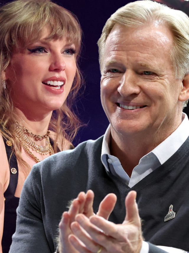 NFL commissioner Roger Goodell praises Taylor Swift and Travis Kelce’s romance deeming it great for the league during an interview with CBS Mornings